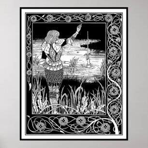 Póster Beardsley - Excalibur - rei Arthur Arte