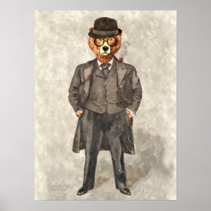 Poster BEARiste um Urso Engraçado em um Fato