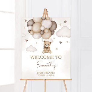 Poster Bearwait Brown Balloon Welcome