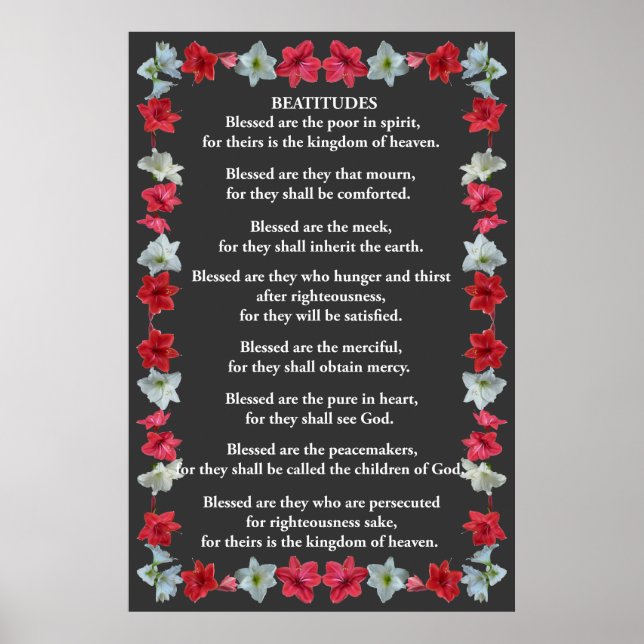 Póster Beatitudes em um quadro de Amaryllis (Frente)