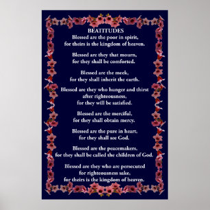 Poster Beatitudes em um quadro de células em árvore