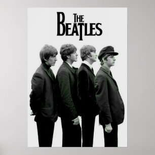 Poster beatles, rock clássico, banda de vintage, música b
