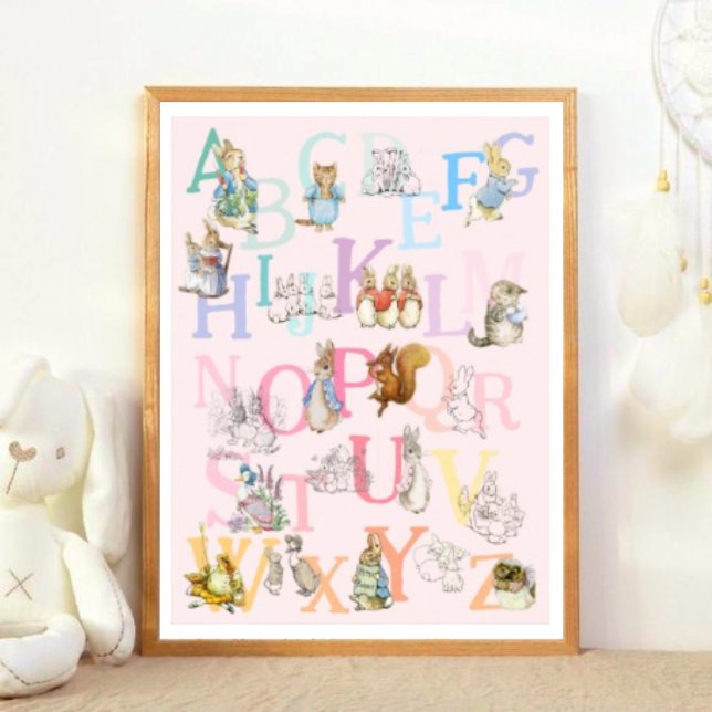 Poster Beatrix Potter Alphabet Nursery, Colorida Bonita (Criador carregado)