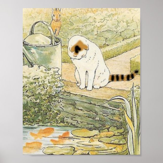 Poster Beatrix Potter - Gato Branco (Frente)