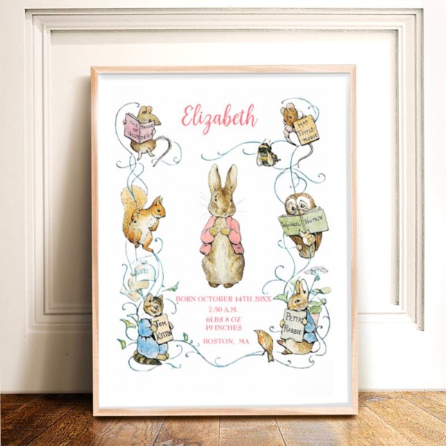 Poster Beatrix Potter Stats Nursery Art (Criador carregado)