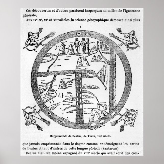 Poster Beatus de Turim mappamundi (Frente)