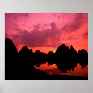 Póster Beautiful color at sunset of limestone mountains