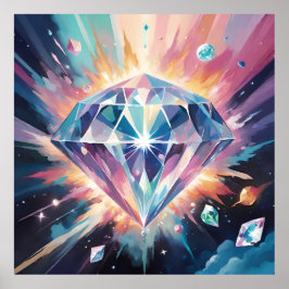 Poster Beautiful diamond in space