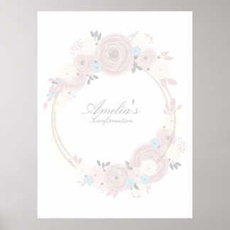 Poster Beautiful Floral Confirmation Custom Entryway sign