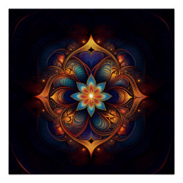 Póster Beautiful Fractal Lily