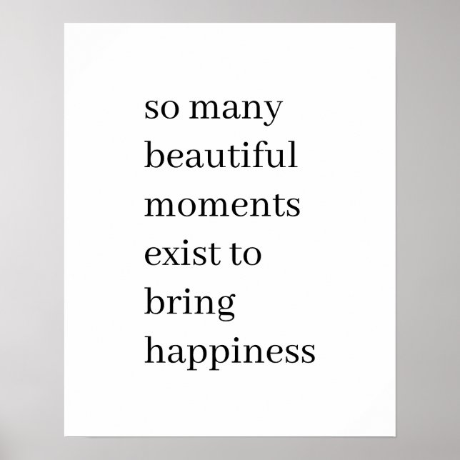 Poster Beautiful Reasons to Be Happy Minimalist Quote (Frente)