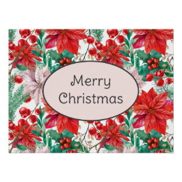 Póster Beautiful red and white Christmas poinsettia