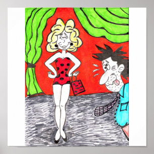 Póster Beauty Pageant Humor Cartoon Print