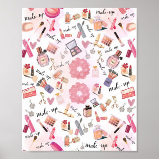 Poster "Beauty Station" Makeup Illustration Wall Art