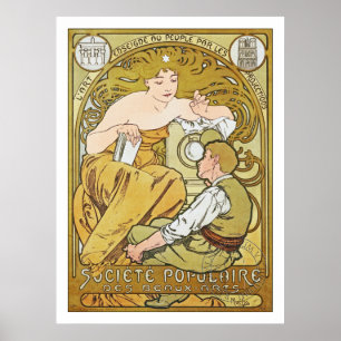 Póster Beaux-Artes do DES de Alphonse Mucha - de Sociét