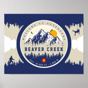 Poster Beaver Creek Colorado Flag Mountain Souvenir