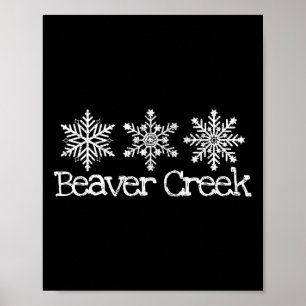 Poster Beaver Creek Colorado Skier Skiing Snowflakes Ski