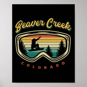 Poster Beaver Creek Colorado Snowboard Esqui Vintage Cor