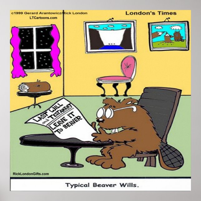Póster Beaver Living Wills Funny Rick London (Frente)