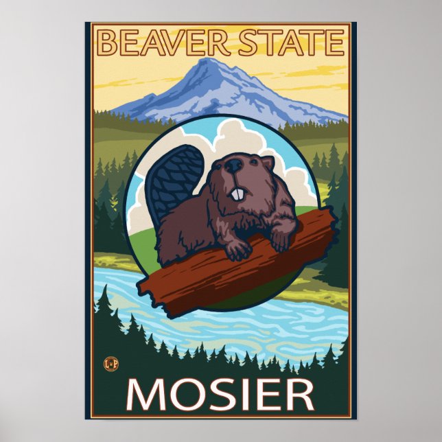 Póster Beaver & Mt. Hood - Mosier, Oregon (Frente)
