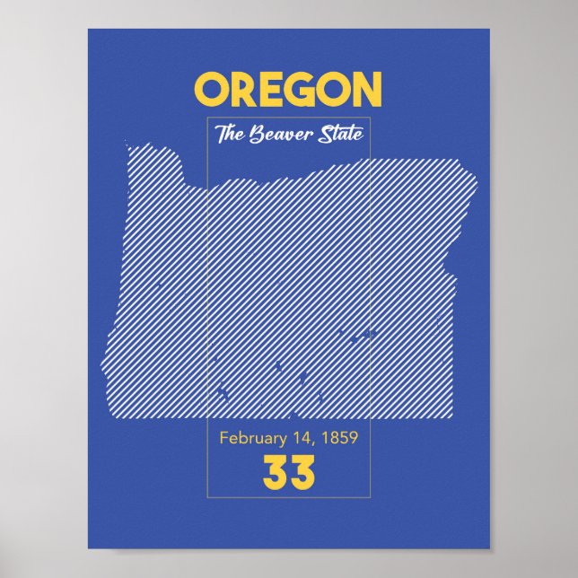 Poster Beaver State Art, Oregon State Art (Frente)