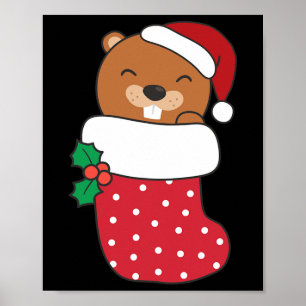 Poster Beavernas Bonitas Em Meias De Natal Para O Natal
