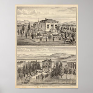 Póster Beazell, residências inglesas, fazendas