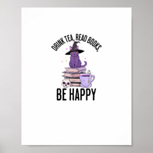 Poster Beba Lendo Livros Whimsigoth Halloween Design