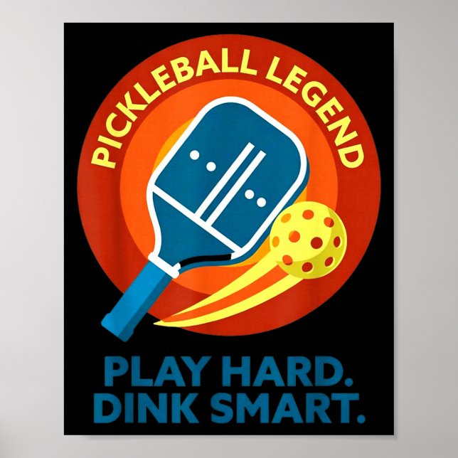 Poster Beba responsavelmente pickleball retrô engraçado v (Frente)