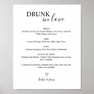 Poster Bebado Imprimível No Love Bar Sign Menu