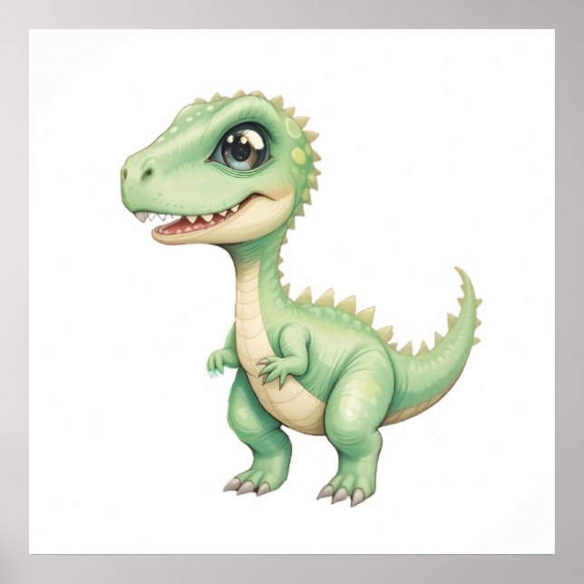 Poster Bebê Adorável Dino Wall Art - Decoração de enferma (Frente)
