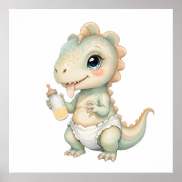 Poster Bebê Adorável Dino Wall Art - Decoração de enferma