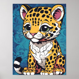 Poster Bebê Adorável Jaguar - A Beleza Feroz da Natureza