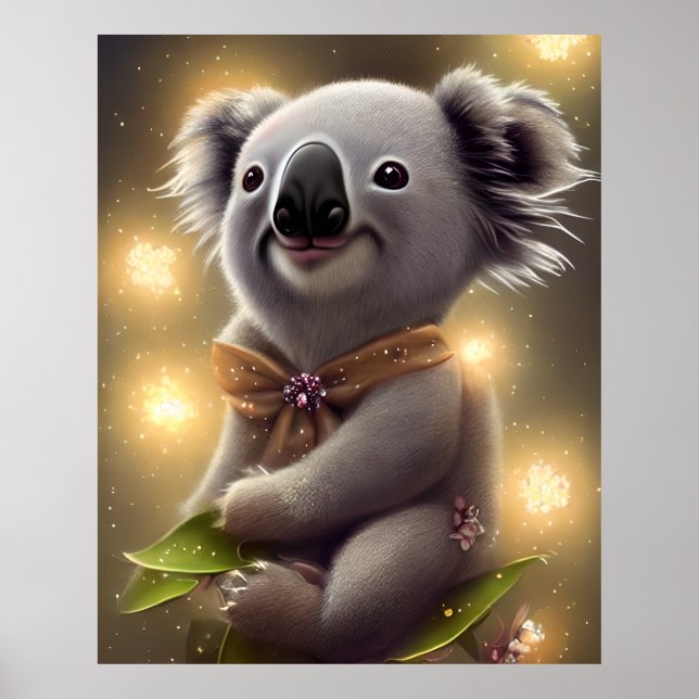 Poster Bebê Adorável Sorrindo Urso Koala (Frente)