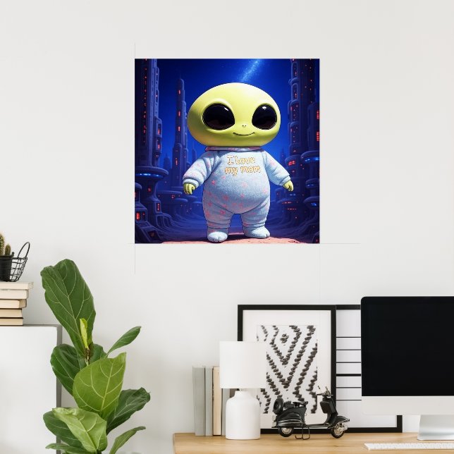 Poster Bebê Alien AI Alien (Escritório em casa)