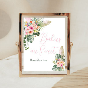 Poster Bebê Aloha Bebês Chás de fraldas Tropicais Os Bebê