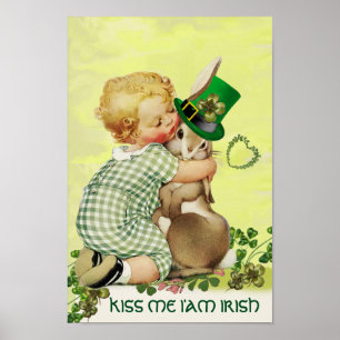 Póster BEBÊ BONITO que ABRAÇA o dia de St Patrick do