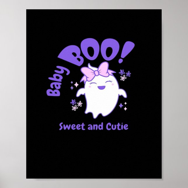 Poster Bebê Boo! Doce e Toddler Halloween Design (Frente)