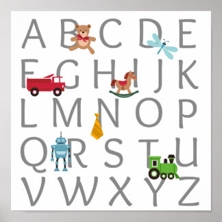 Póster Bebê Boy Alphabet