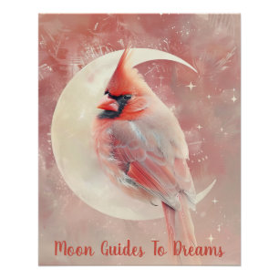 Póster Bebê cardinho dormindo na Lua