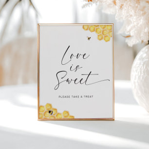 Poster Bebê Chá de panela Honeycomb Amor é doce
