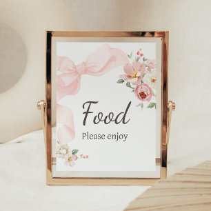 Poster Bebê coqueteiro floral na Comida de Chá de fraldas