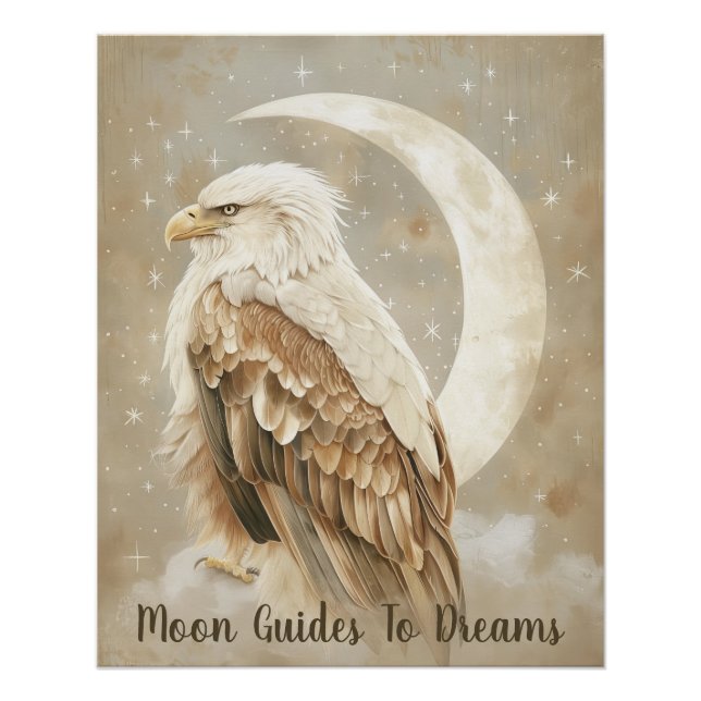 Póster Bebê da águia dormindo na lua (Frente)