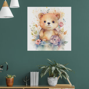 Poster Bebê da Floresta Fria Bonita Pingue Arte Enfermeir