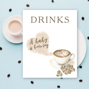 Poster Bebê de chá de bebê de café