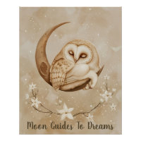 Bebê de coruja dormindo na Lua