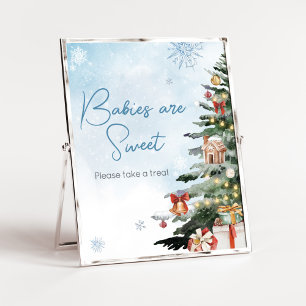 Poster Bebê de inverno azul Os bebês frios lá fora são do