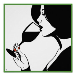Póster Bebê de vinho Poster brilhante