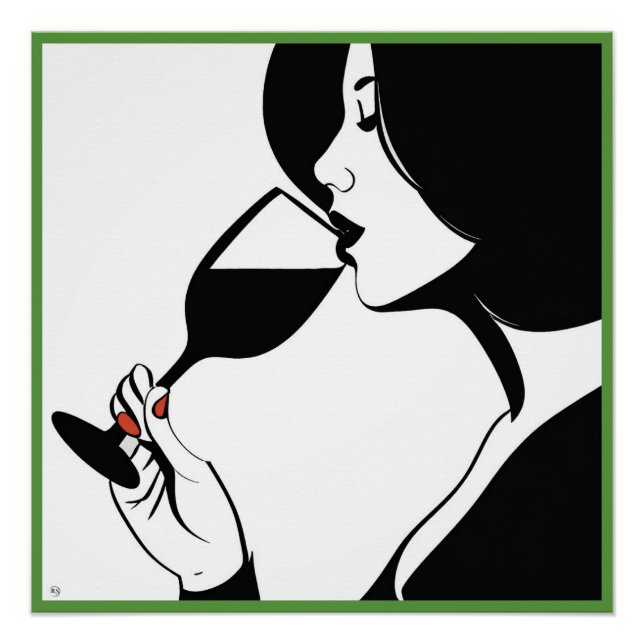 Póster Bebê de vinho Poster brilhante (Frente)