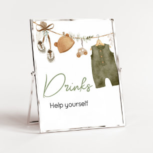 Poster Bebê doce Boho Roupa Chás de fraldas Bebidas